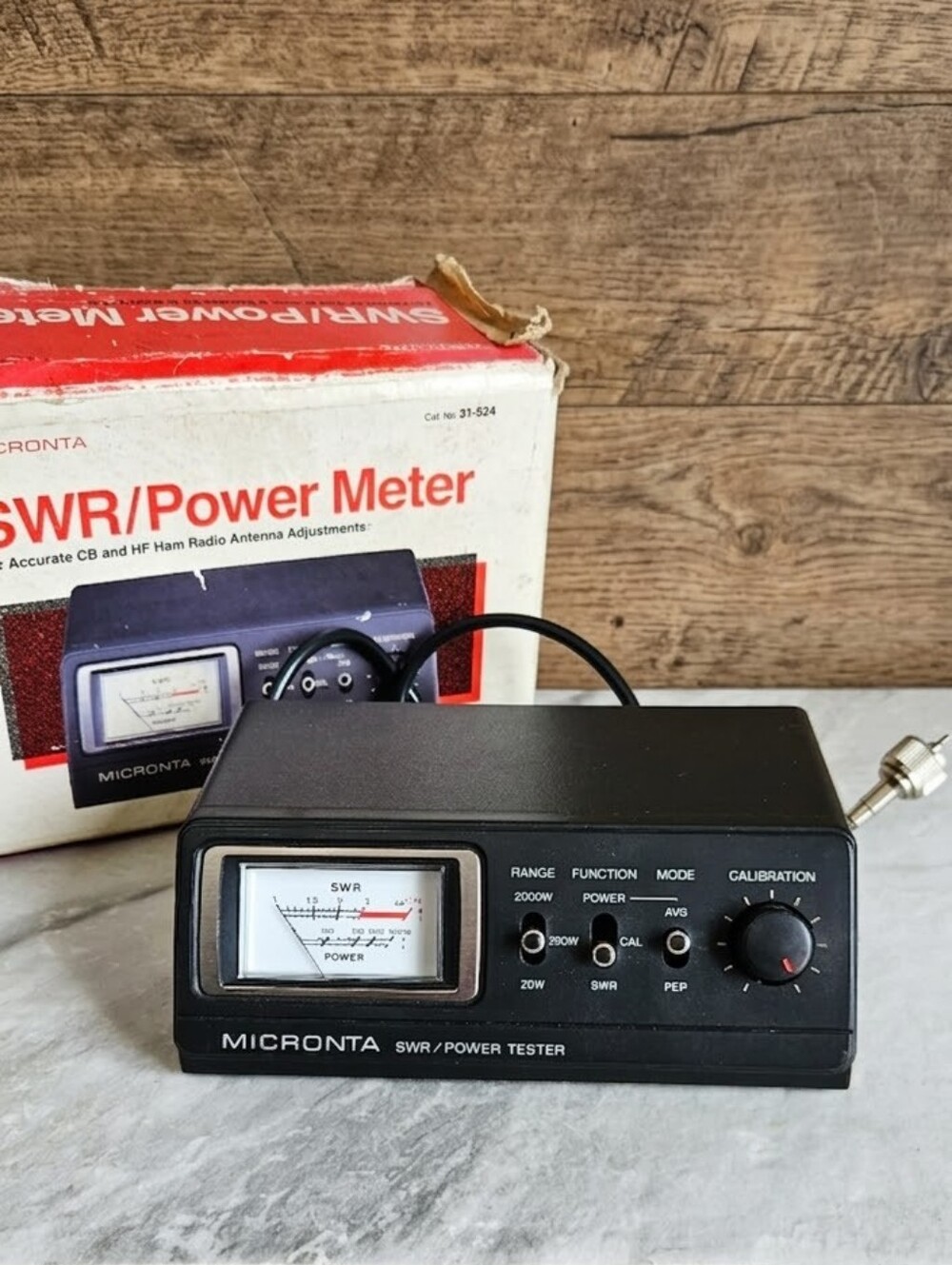Micronta SWR Power Tester 21-524 Vintage CB Ham Radio Meter (Radio Shack) w/ Box